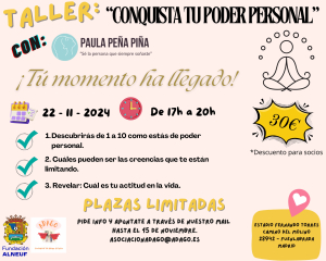 Taller Conquista Tu poder Personal - Asociación ADAGO